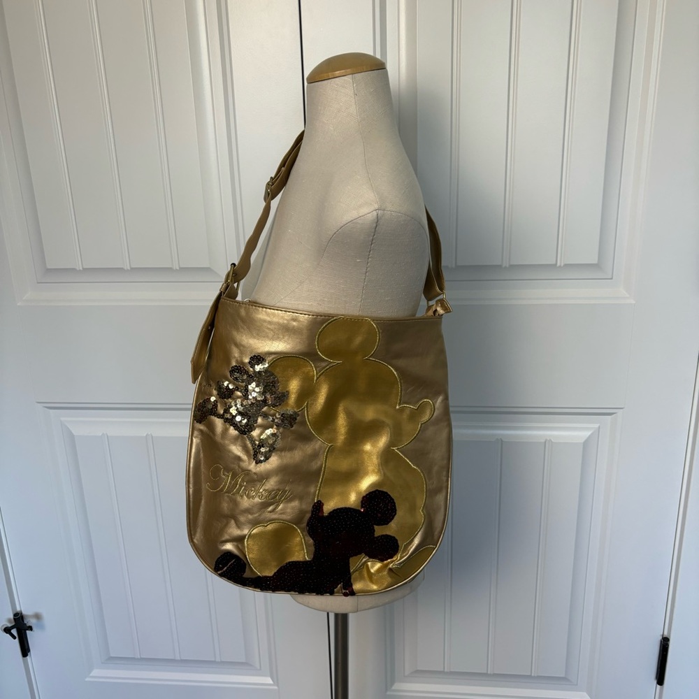 Mickey Mouse Gold Zip Up Bag